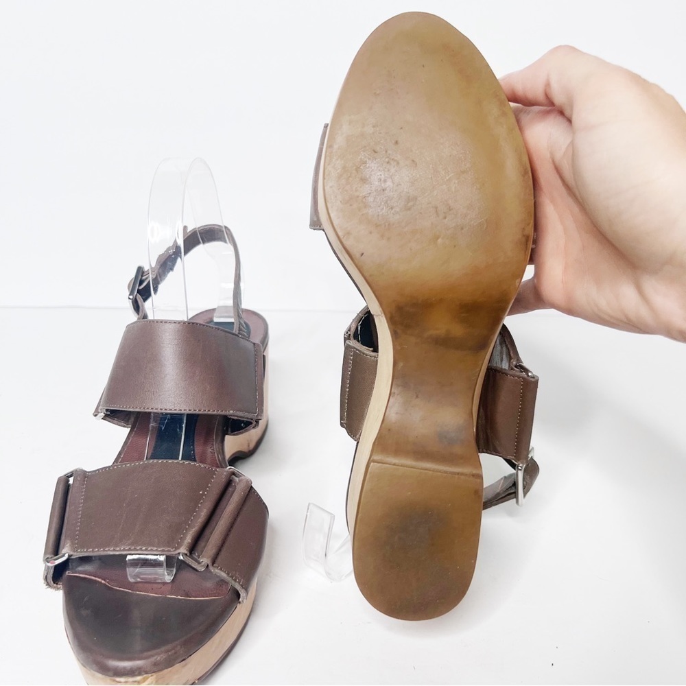 Marni Brown Leather Platform Sandals Size 9 Women’s - Picture 5 of 6